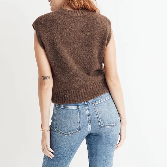Madewell Boucle Sweater Vest - M (color: heather brownstone) - Picture 2 of 8